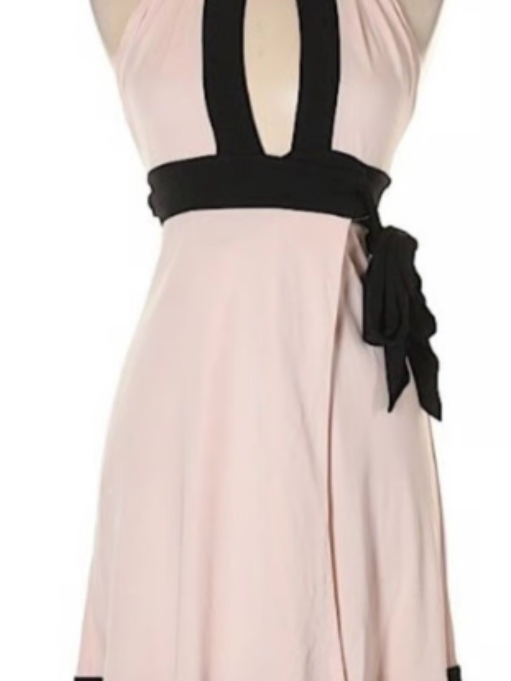 Vintage Y2K Diane von Furstenberg DVF Pink Black Halter Dress Sz 8
